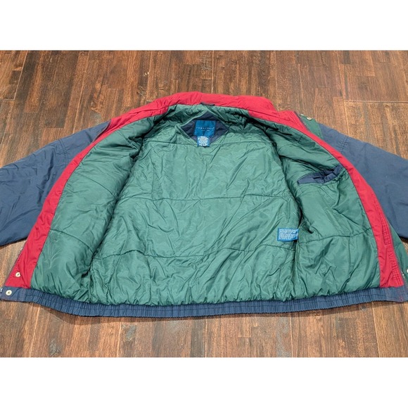 Vintage Towncraft Jacket Mens Large Blue‎ Insulated Bomber Quilted Zip Snap 90s - Picture 3 of 13